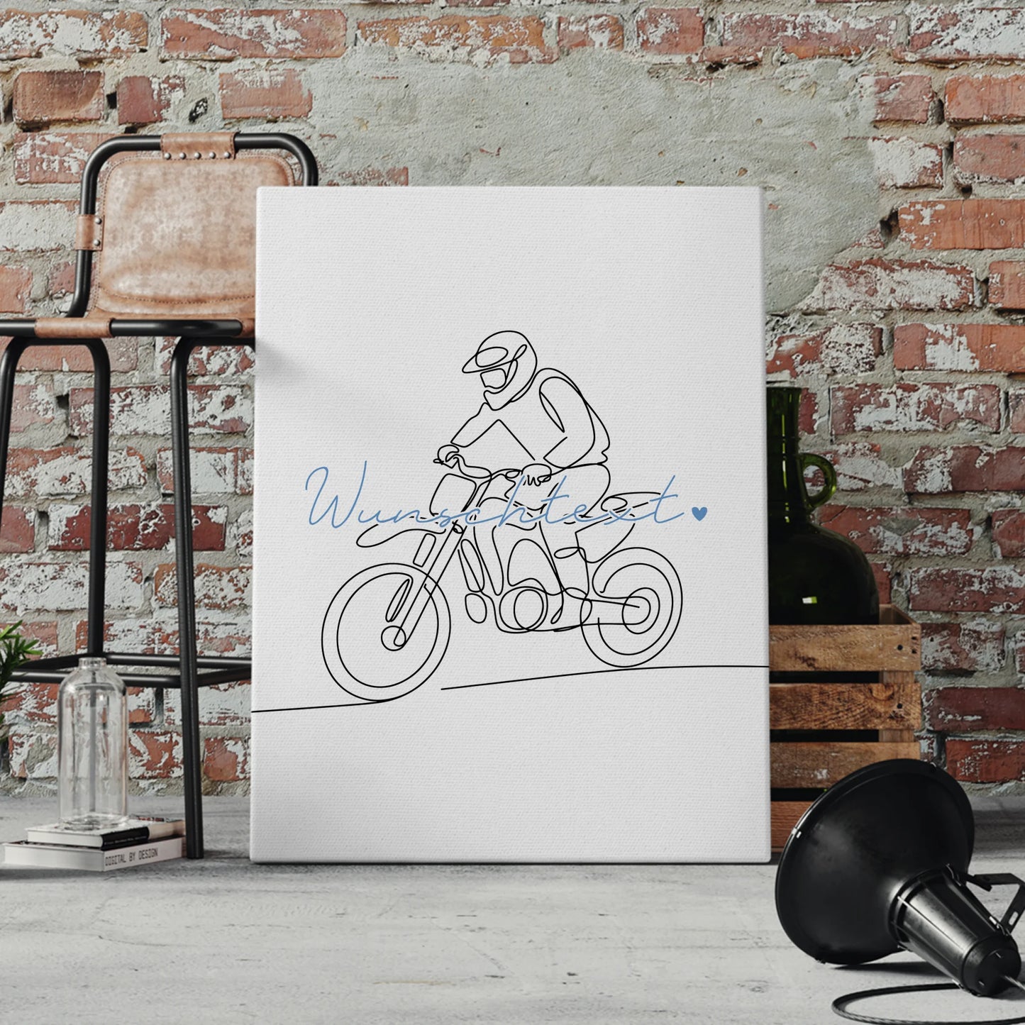 Personalisierte Leinwand Lineart Motocross Geschenk Sohn & Bruder 4