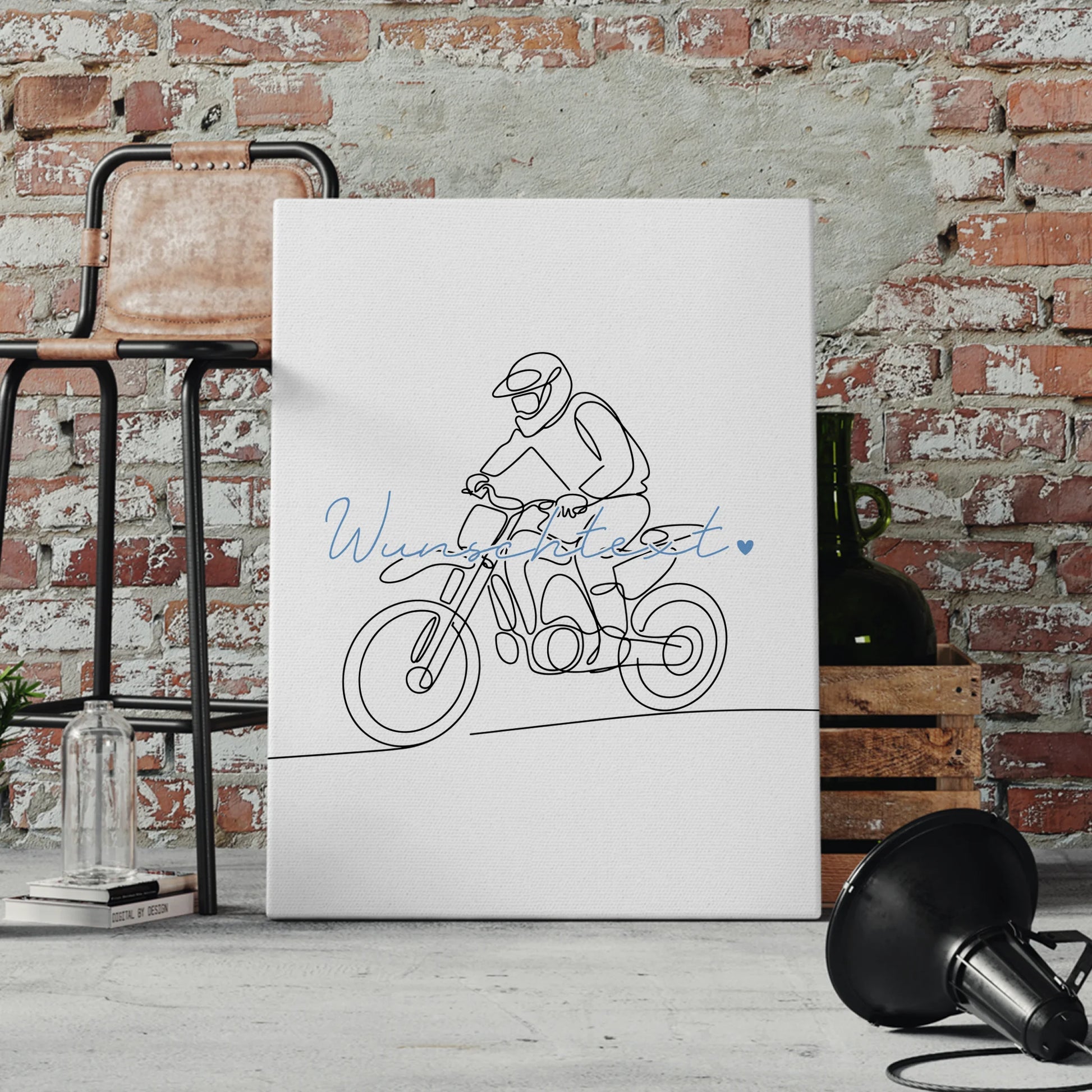 Personalisierte Leinwand Lineart Motocross Geschenk Sohn & Bruder 4