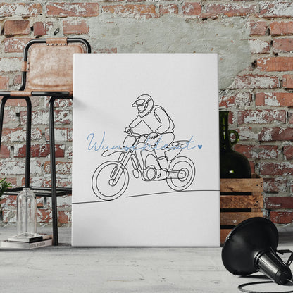 Personalisierte Leinwand Lineart Motocross Geschenk Sohn & Bruder 4