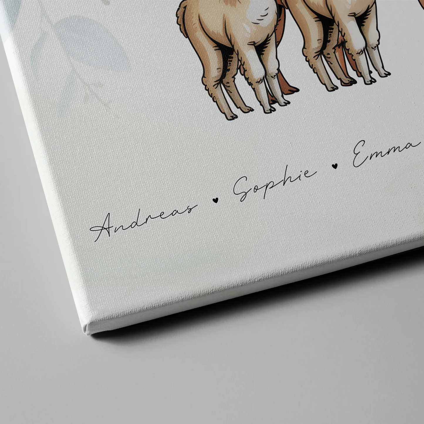 Familien Leinwand Alpaka Familienporträt Geschenk für Oma Opa Mama Papa 4