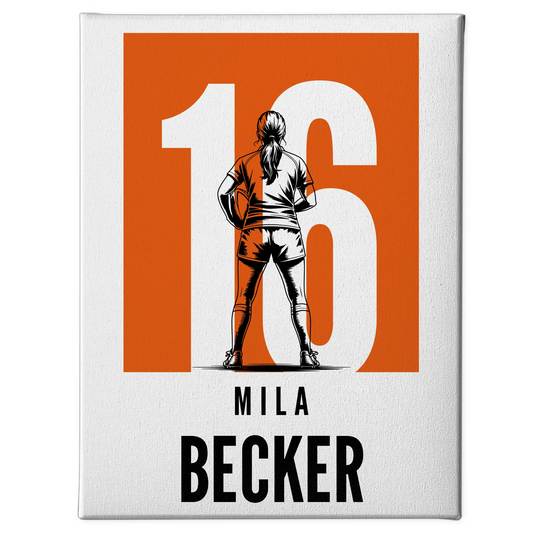 Sport Leinwand Rugby Rugbyspielerin Geschenk für Mädchen Turnier Urkunde 1