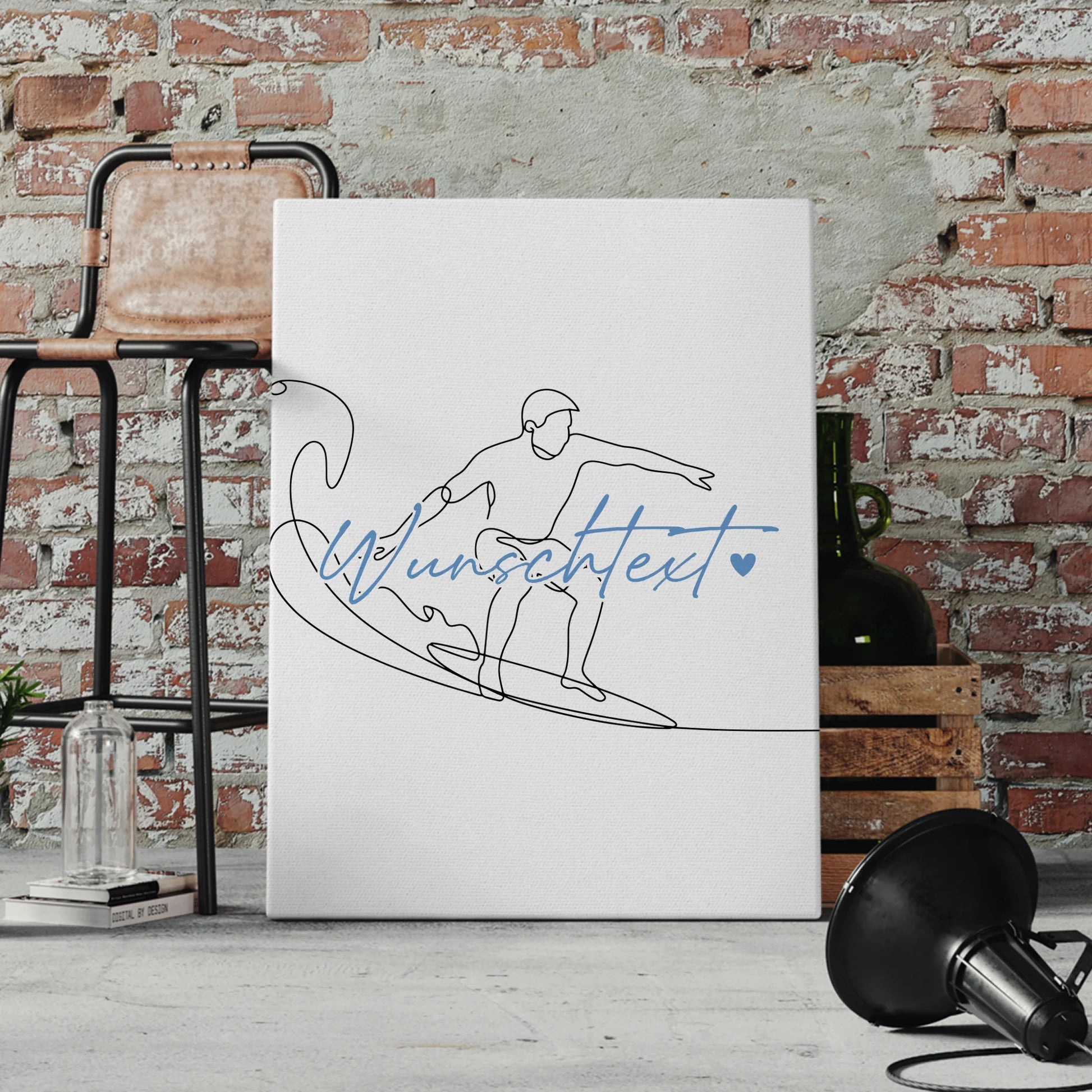 Personalisierte Leinwand Lineart Wellenreiten Geschenk Sohn & Bruder 4