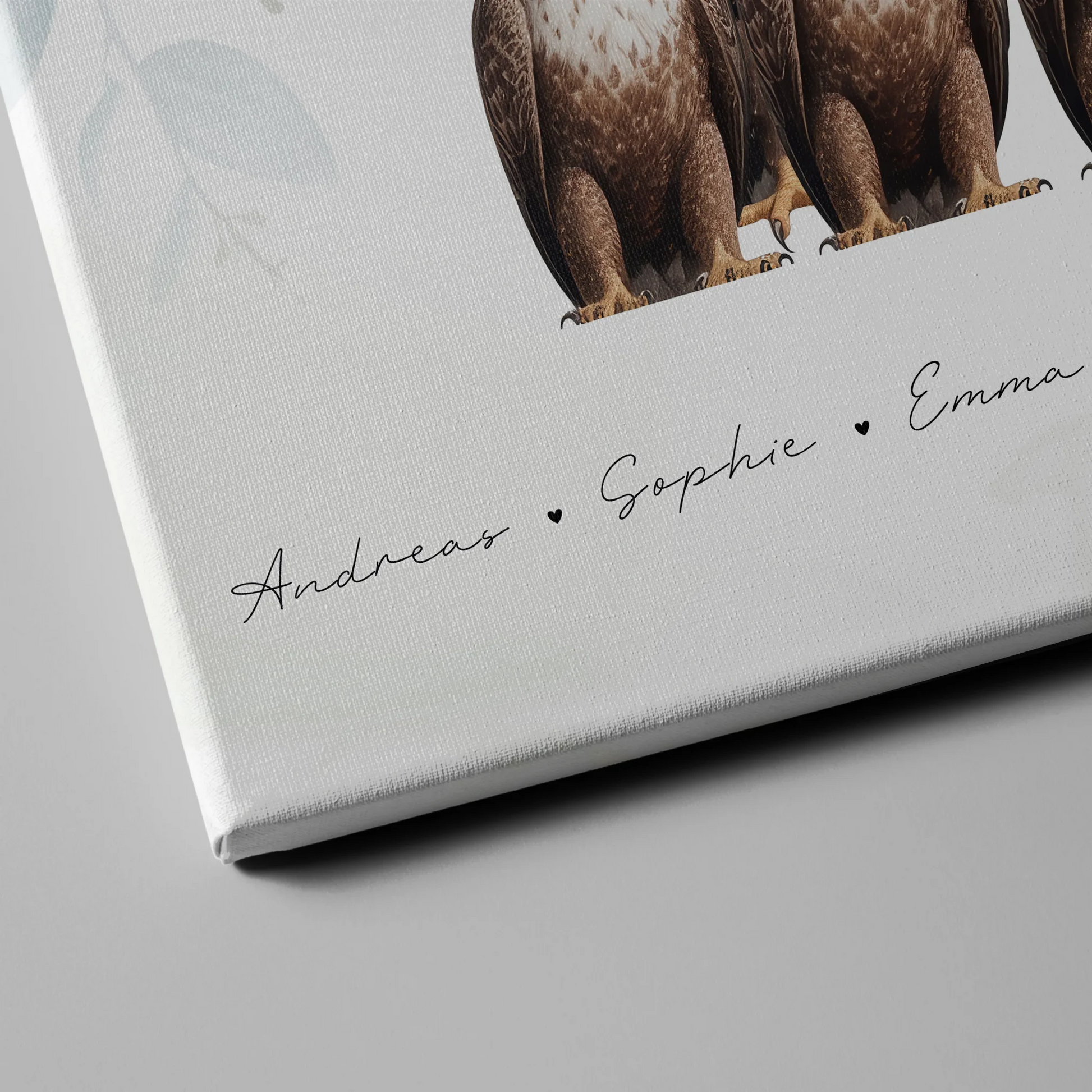 Leinwand Familie Personalisiert Adler Familienporträt Geschenk für Papa Mama Oma Opa 4
