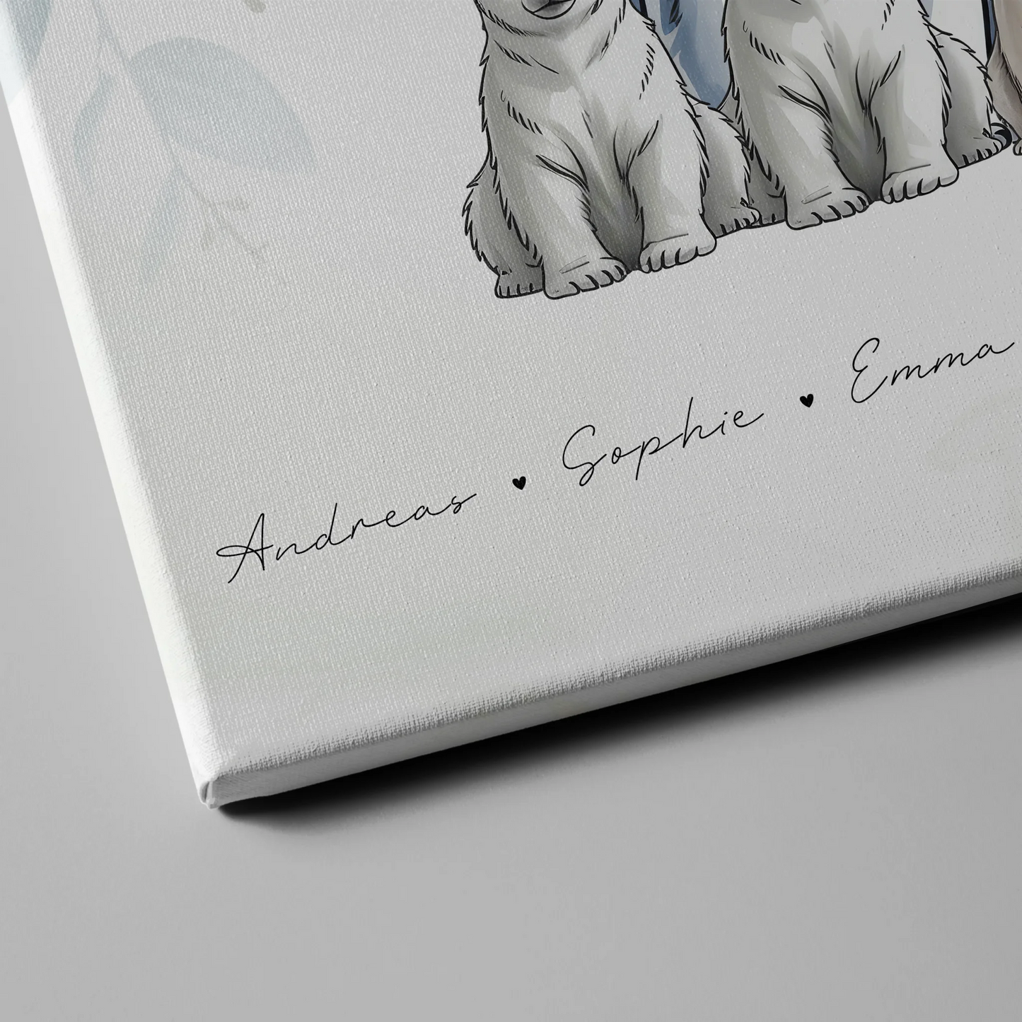 Familie Personalisierte Leinwand Eisbären Familienporträt Geschenk für Mama Papa Oma Opa 4