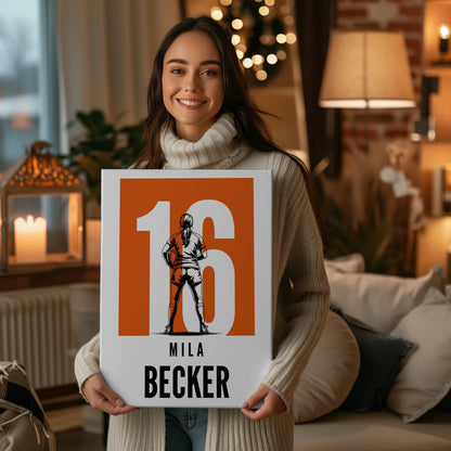 Sport Leinwand Rugby Rugbyspielerin Geschenk für Mädchen Turnier Urkunde 2