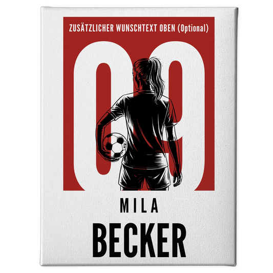 Leinwand Personalisiert Fußball Fußballerin Geschenk für Tocher Freundin 1