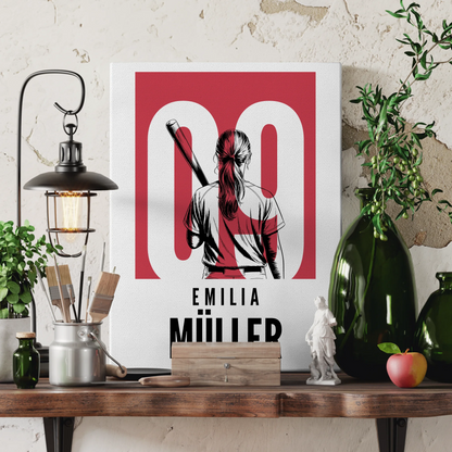 Personalisierte Leinwand Baseball Baseballspielerin Geschenk für Tocher Mama Tante Freundin 3