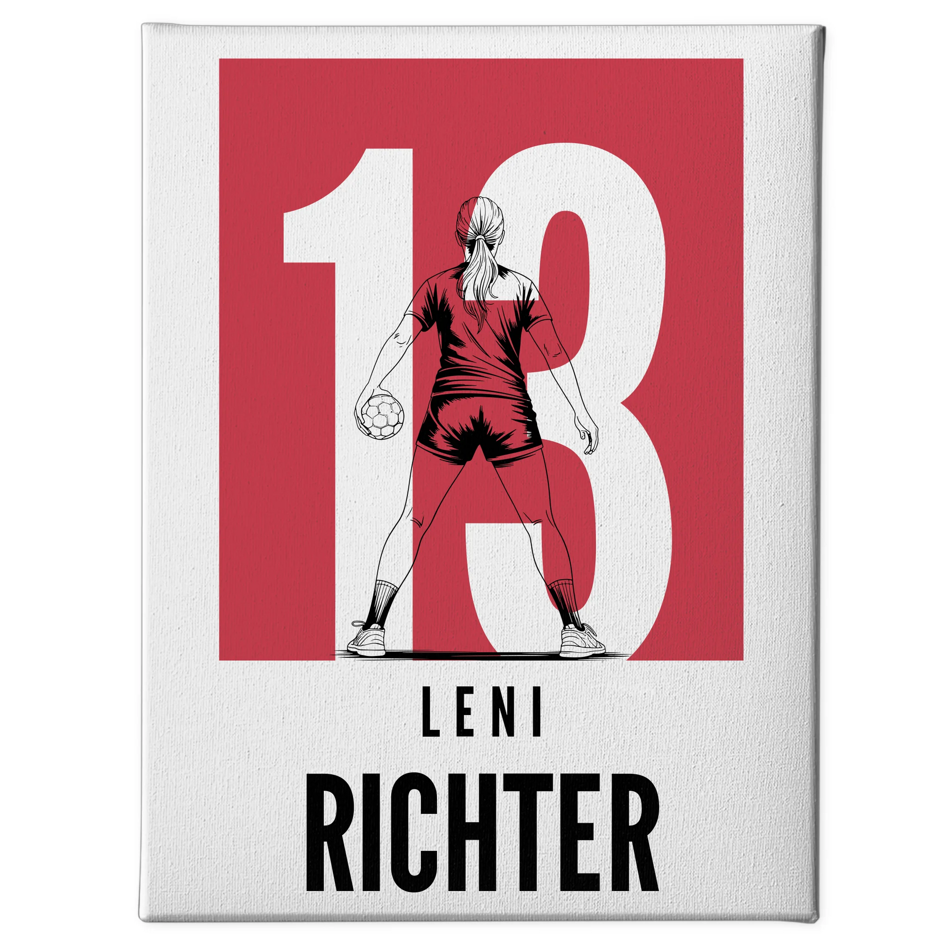 Personalisierte Leinwand Handball Handballerin Geschenk für Mädchen Turnier Urkunde 1