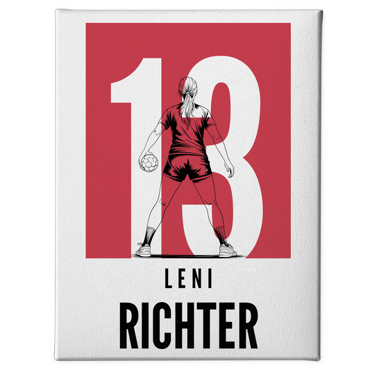 Personalisierte Leinwand Handball Handballerin Geschenk für Mädchen Turnier Urkunde 1