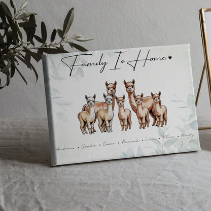 Familien Leinwand Alpaka Familienporträt Geschenk für Oma Opa Mama Papa 5