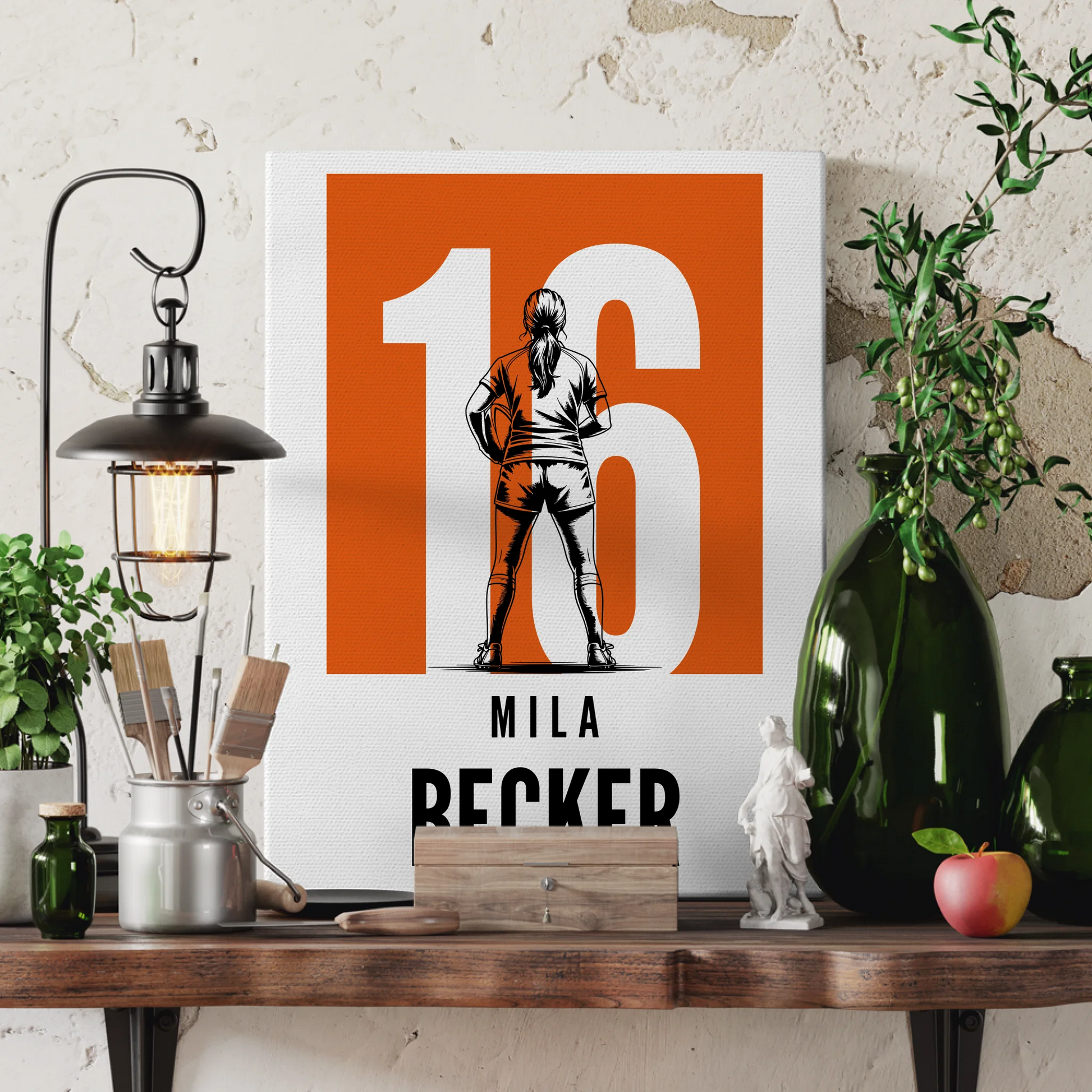 Sport Leinwand Rugby Rugbyspielerin Geschenk für Mädchen Turnier Urkunde 3