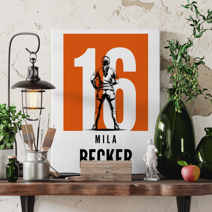 Sport Leinwand Rugby Rugbyspielerin Geschenk für Mädchen Turnier Urkunde 3