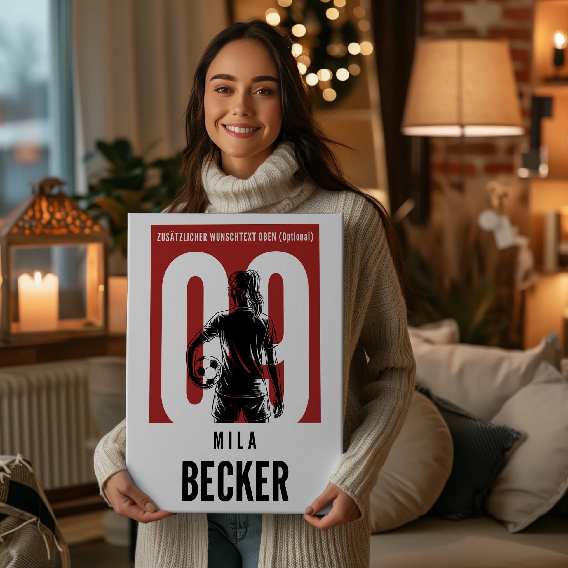Leinwand Personalisiert Fußball Fußballerin Geschenk für Tocher Freundin 2