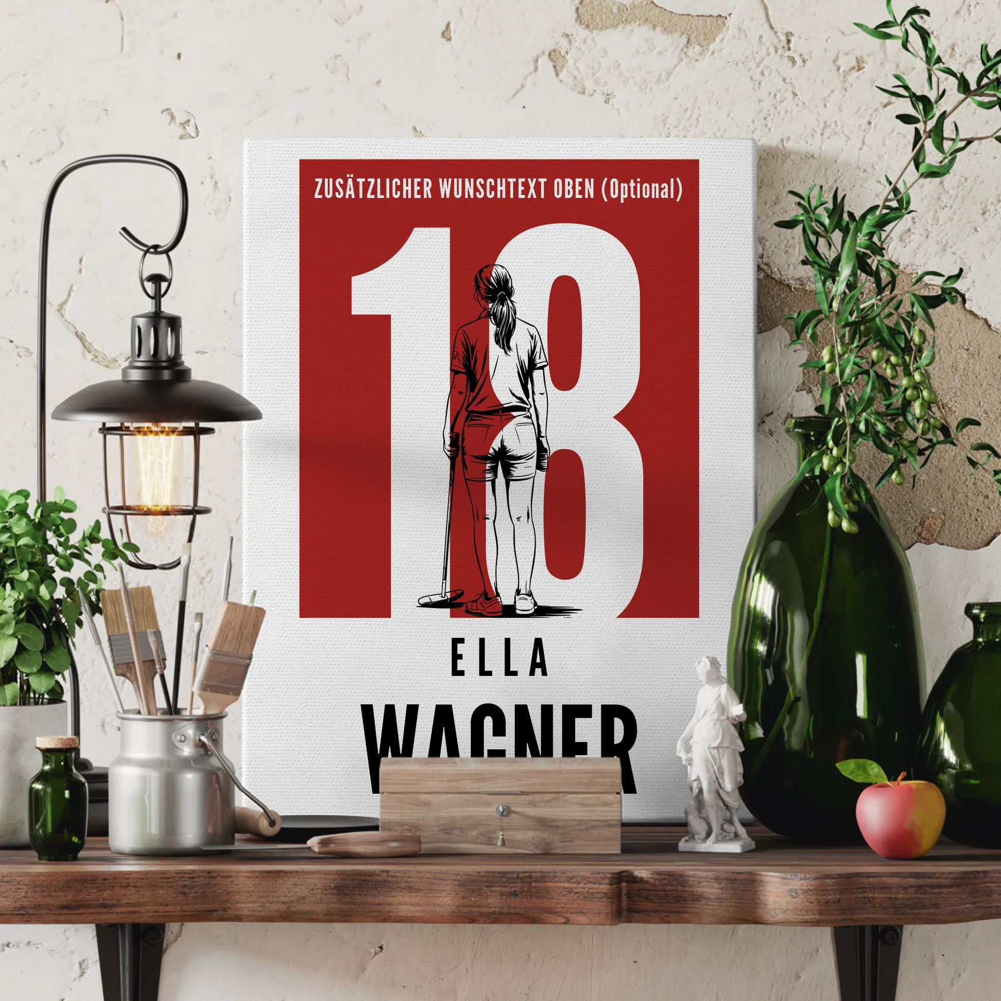 Leinwand Personalisiert Polo Polospielerin Geschenk für Mädchen Turnier 3