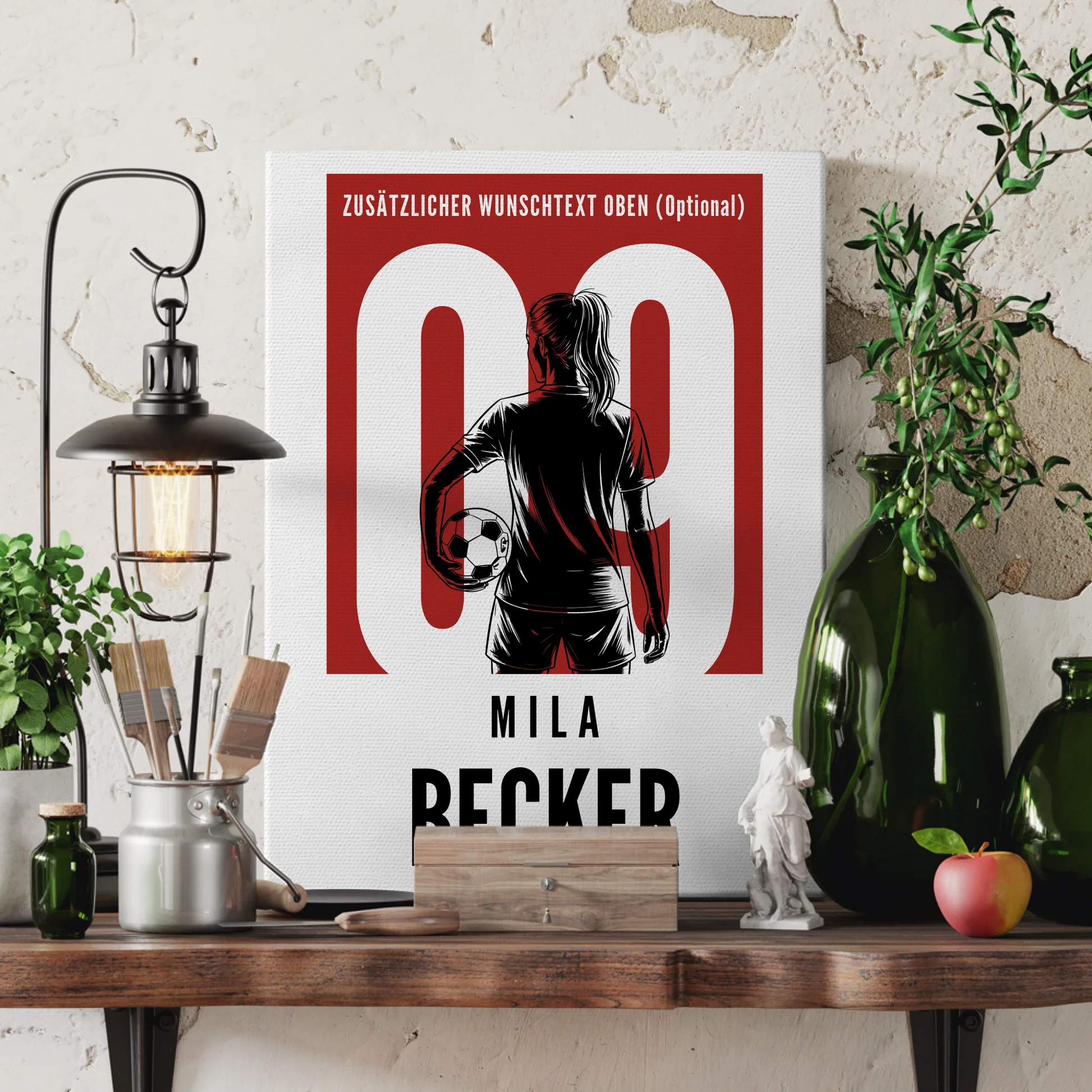 Leinwand Personalisiert Fußball Fußballerin Geschenk für Tocher Freundin 3