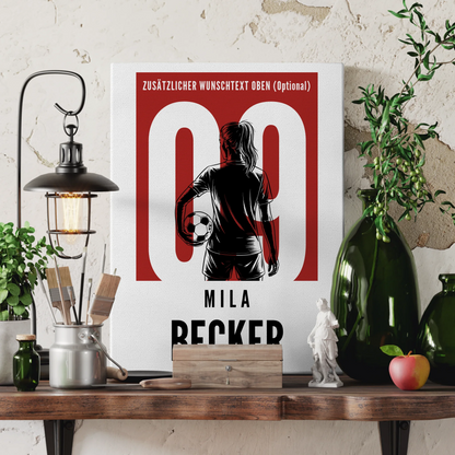 Leinwand Personalisiert Fußball Fußballerin Geschenk für Tocher Freundin 3