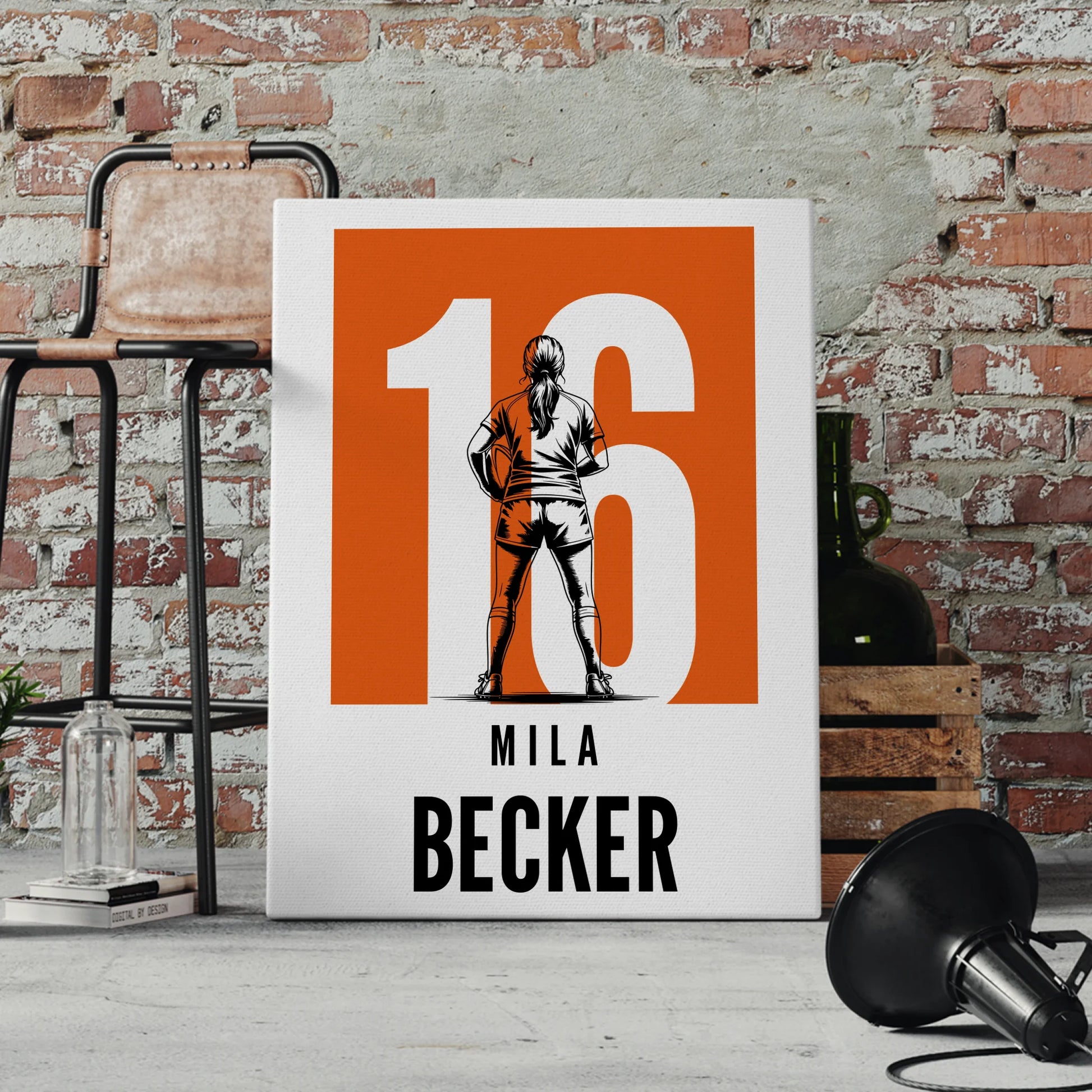 Sport Leinwand Rugby Rugbyspielerin Geschenk für Mädchen Turnier Urkunde 4