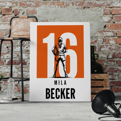 Sport Leinwand Rugby Rugbyspielerin Geschenk für Mädchen Turnier Urkunde 4