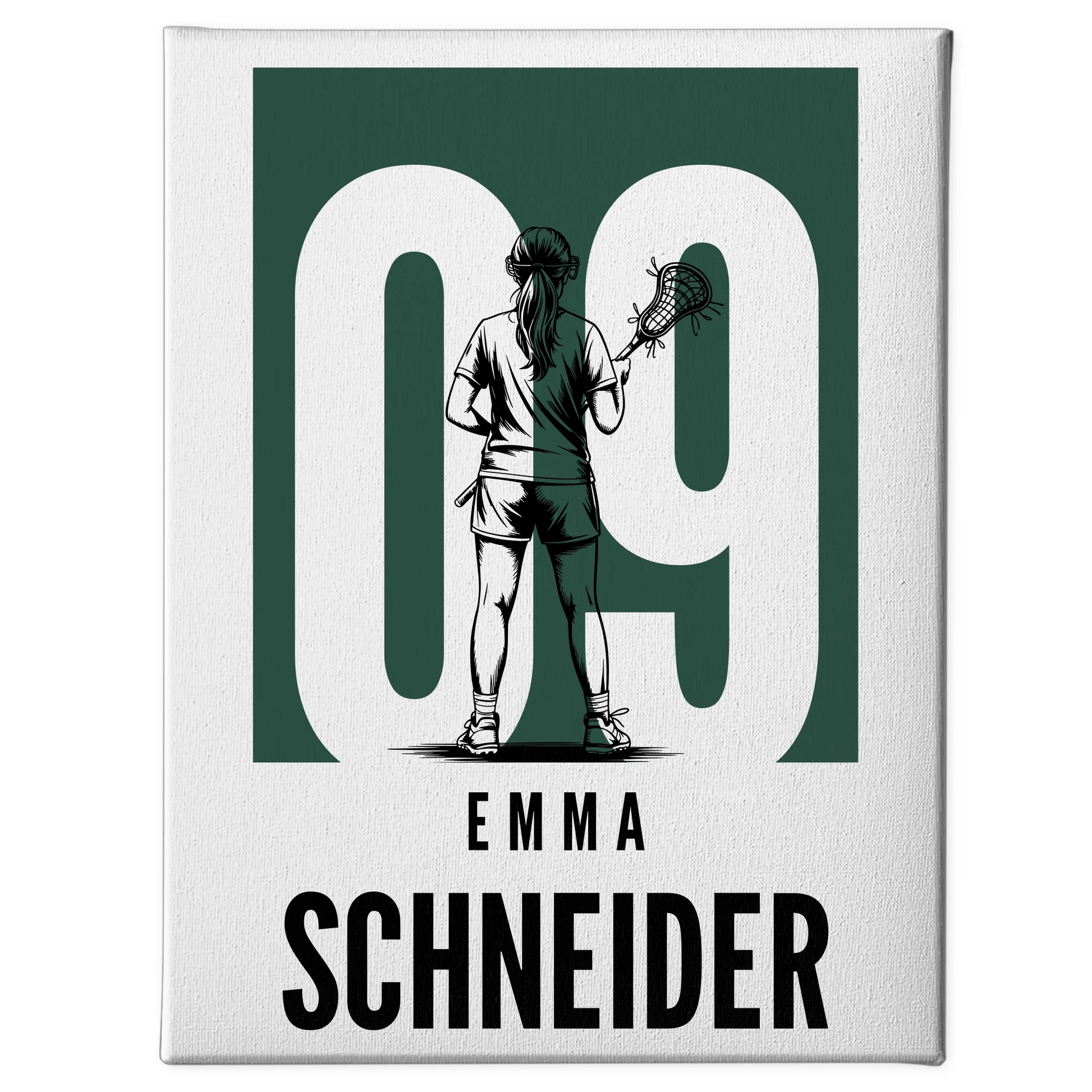 Personalisierte Leinwand Lacrosse Lacrossespielerin Geschenk für Mädchen Turnier 1