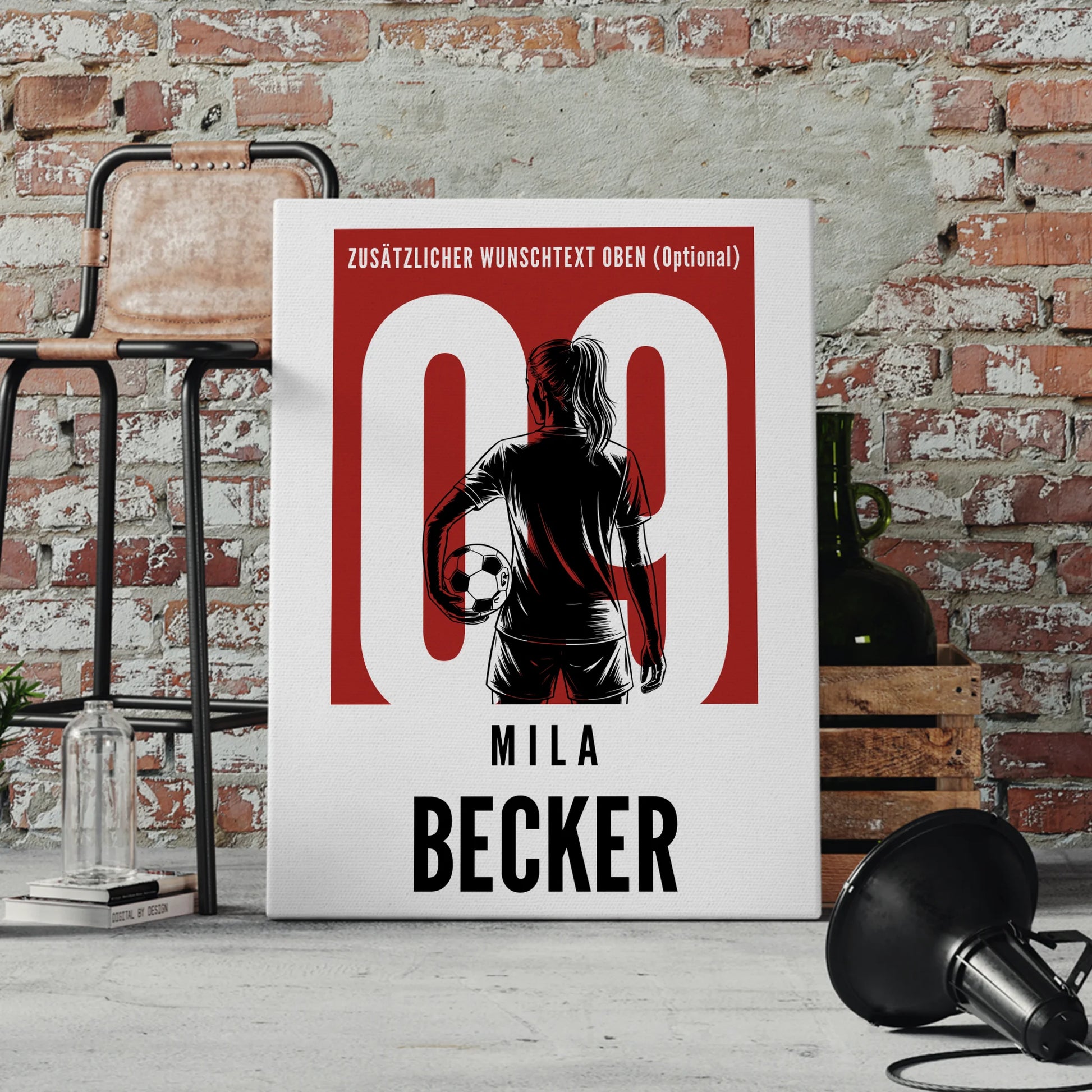 Leinwand Personalisiert Fußball Fußballerin Geschenk für Tocher Freundin 4