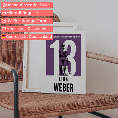 Leinwand Polo Polospielerin Geschenk für Tocher Freundin 5