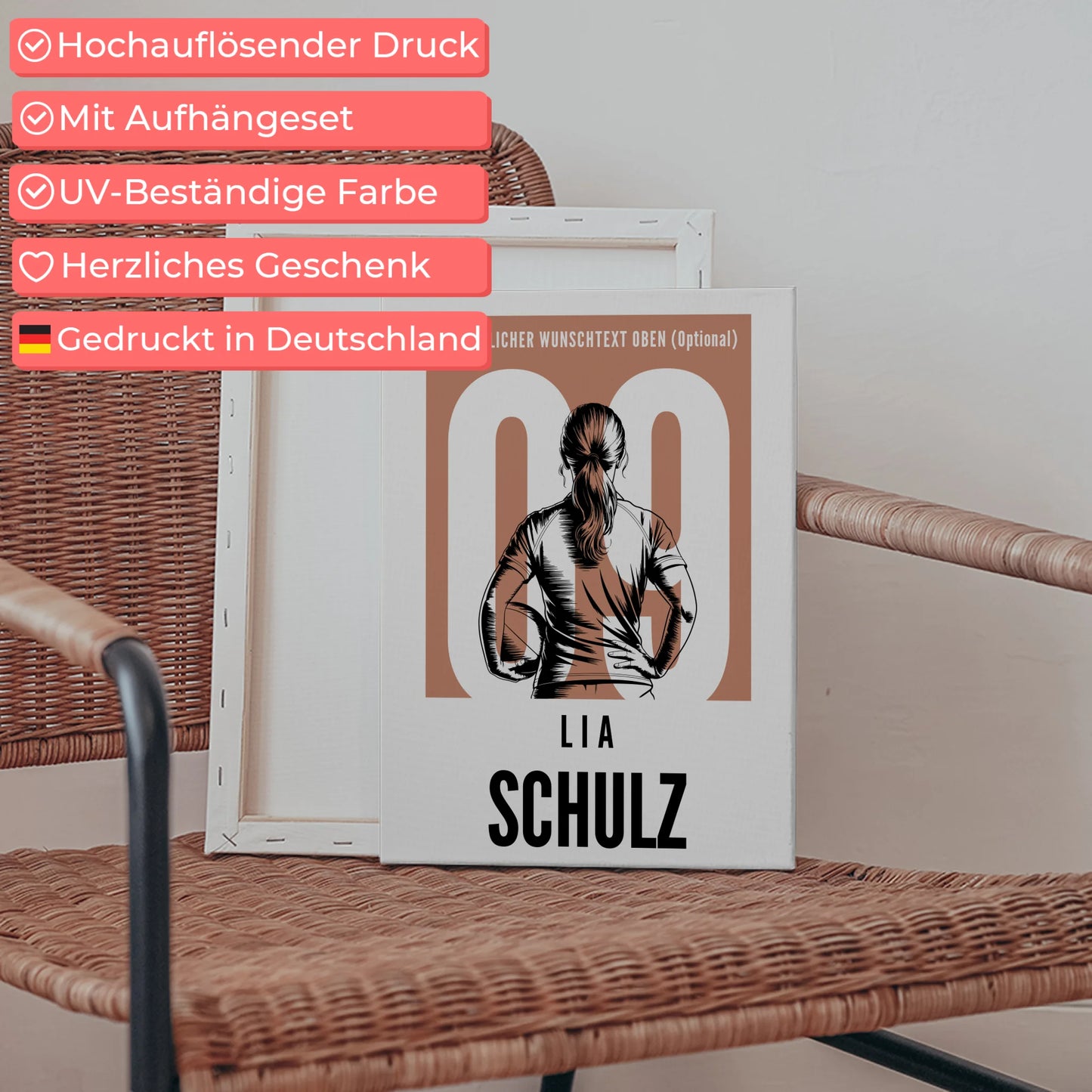 Leinwand Rugby Rugbyspielerin Geschenk für Tocher Mama Tante Freundin 5