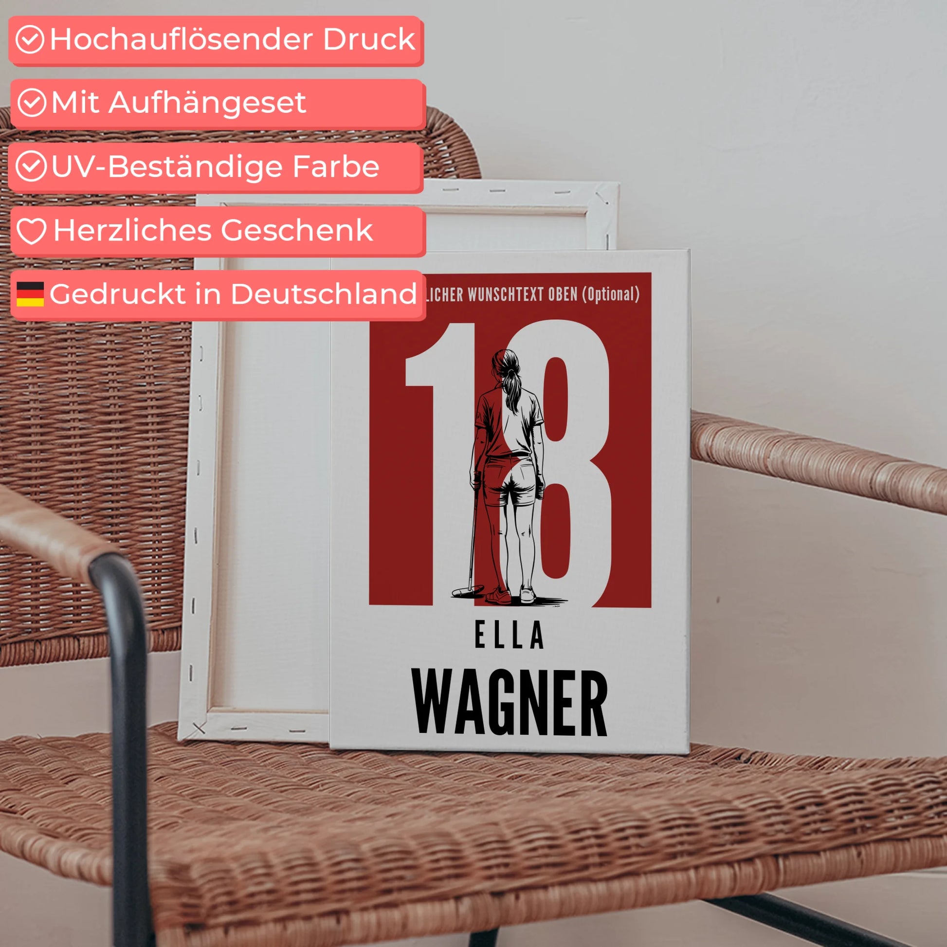 Leinwand Personalisiert Polo Polospielerin Geschenk für Mädchen Turnier 5