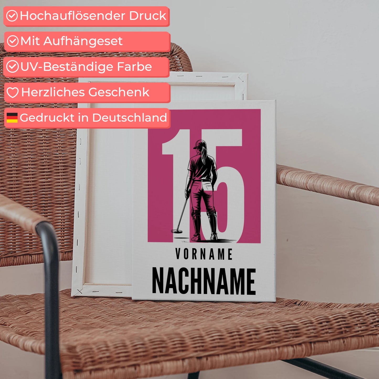 Personalisierte Leinwand Polo Polospielerin Geschenk für Tochter 5