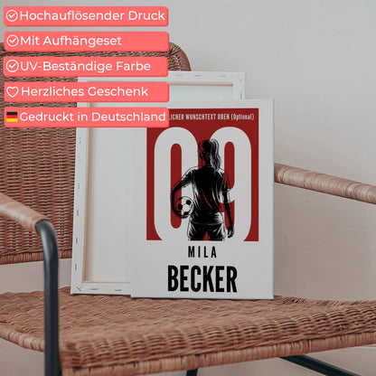 Leinwand Personalisiert Fußball Fußballerin Geschenk für Tocher Freundin 5
