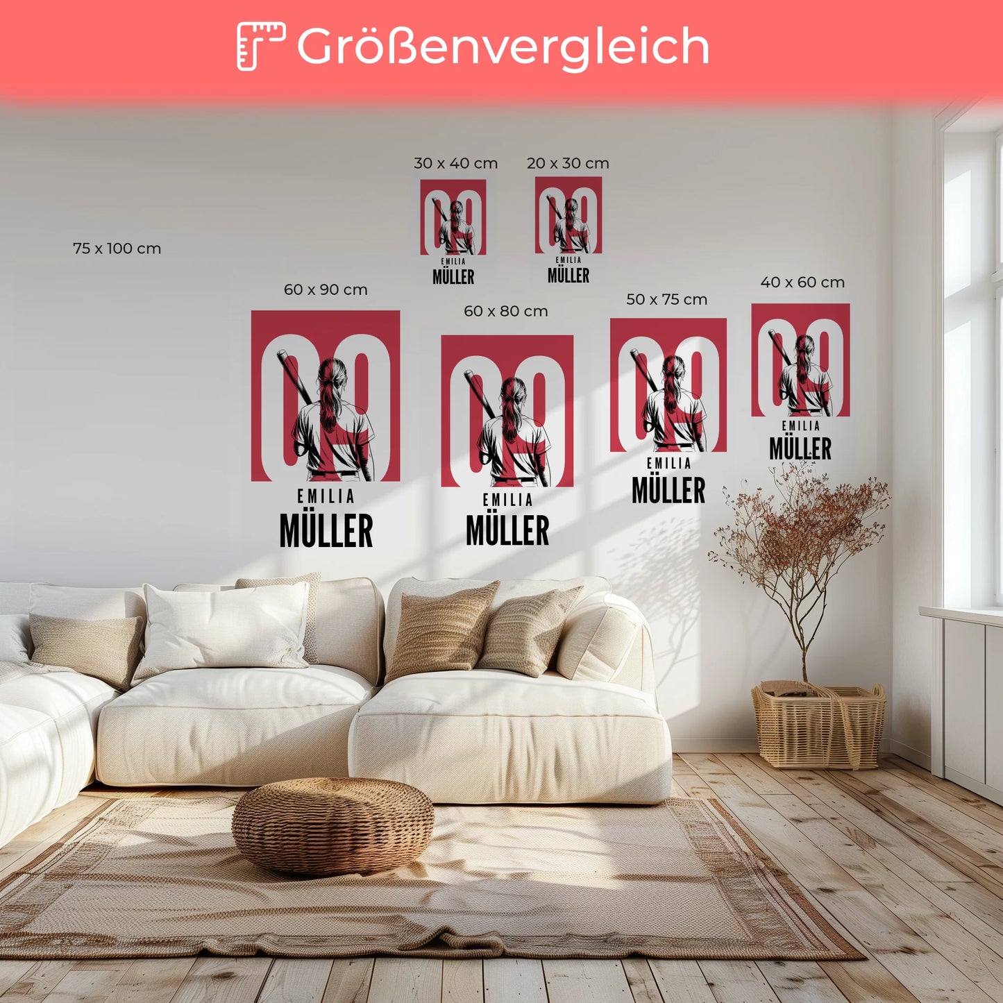 Personalisierte Leinwand Baseball Baseballspielerin Geschenk für Tocher Mama Tante Freundin 6