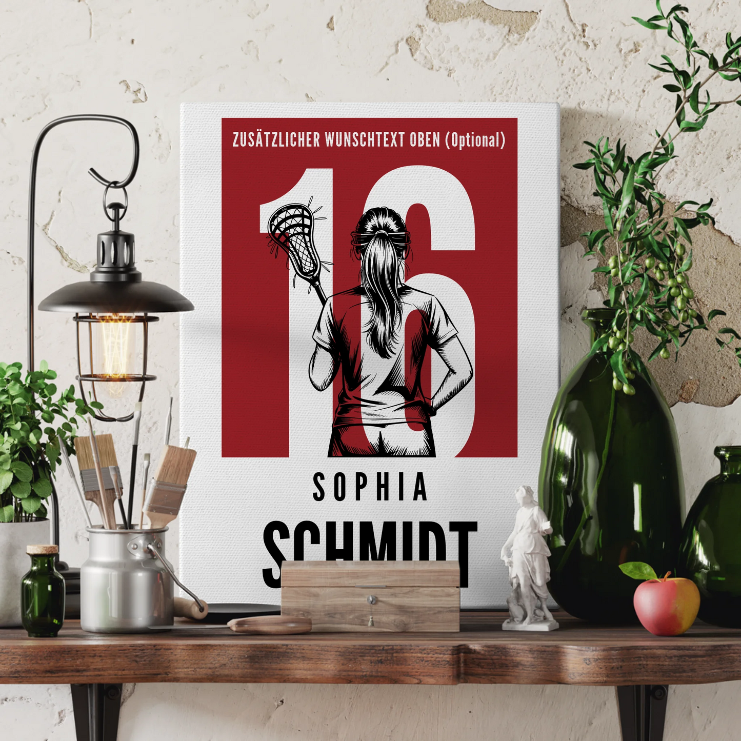 Leinwand Lacrosse Lacrossespielerin Geschenk für Tochter 3