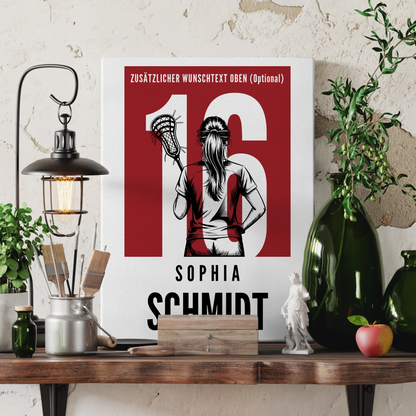 Leinwand Lacrosse Lacrossespielerin Geschenk für Tochter 3