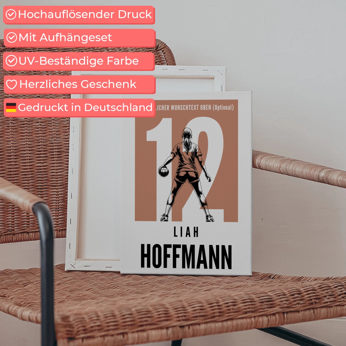 Leinwand Handball Handballerin Geschenk für Mädchen Turnier 5