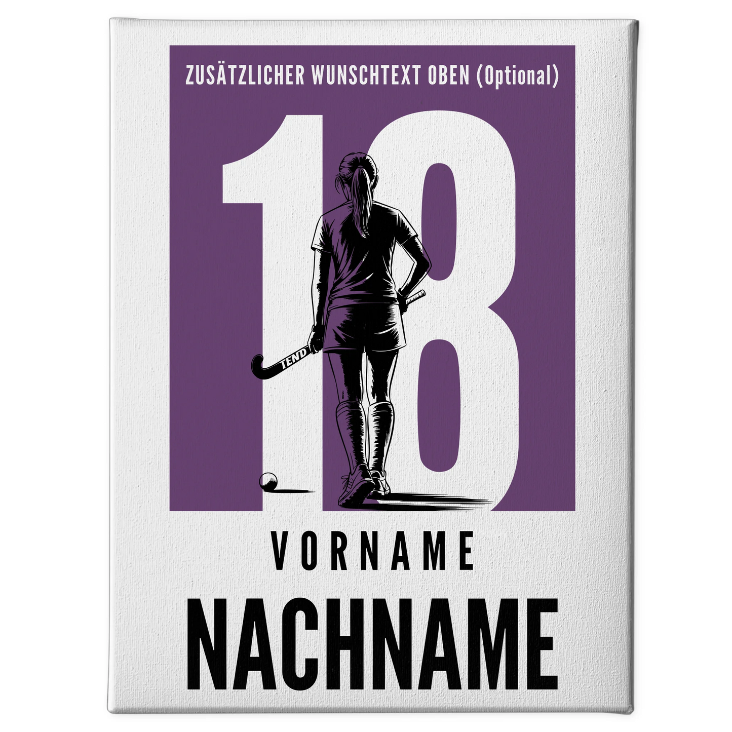 Leinwand Feldhockey Feldhockeyspielerin Geschenk für Mädchen Turnier Urkunde 1