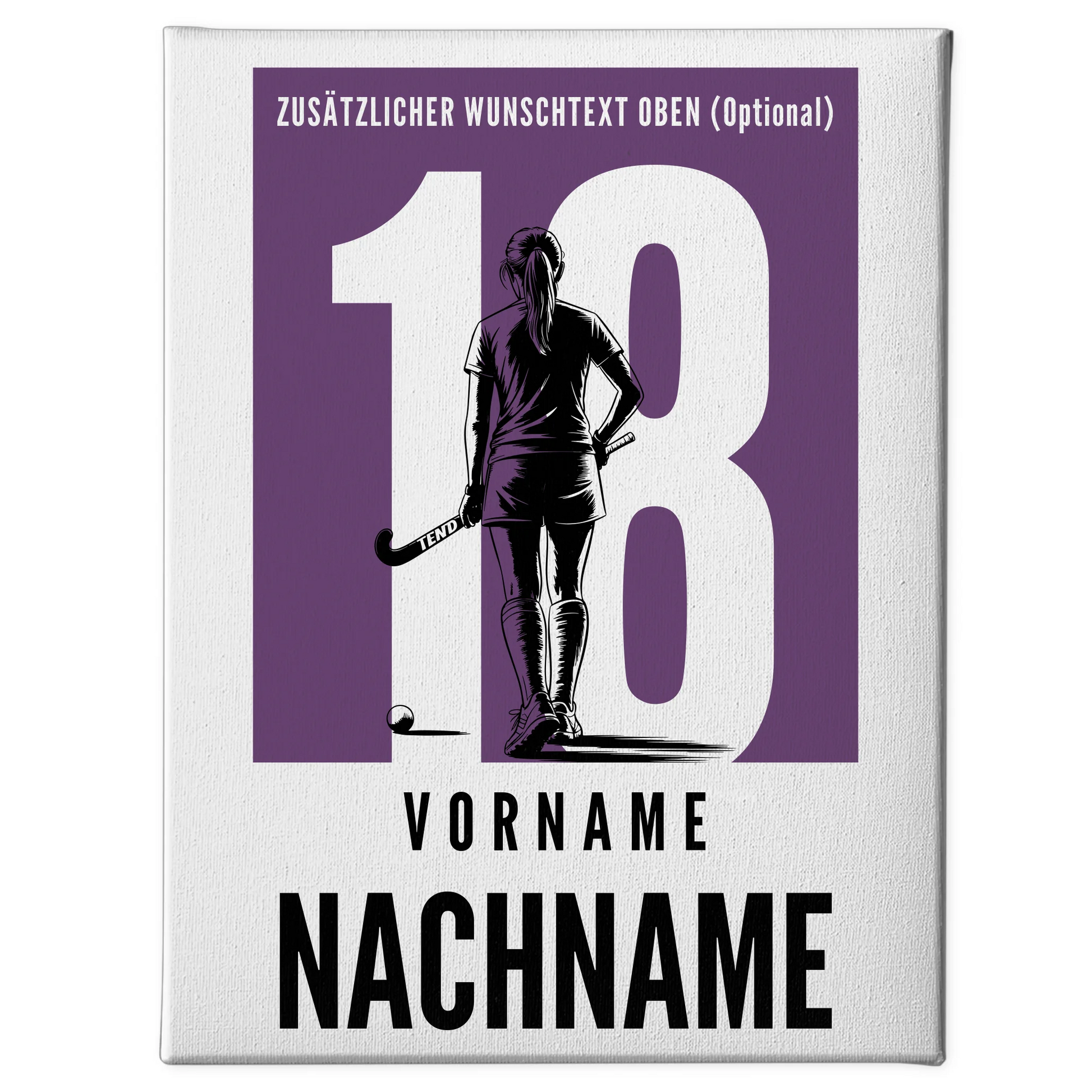 Leinwand Feldhockey Feldhockeyspielerin Geschenk für Mädchen Turnier Urkunde 1