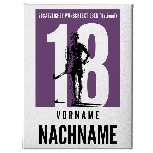 Leinwand Feldhockey Feldhockeyspielerin Geschenk für Mädchen Turnier Urkunde 1