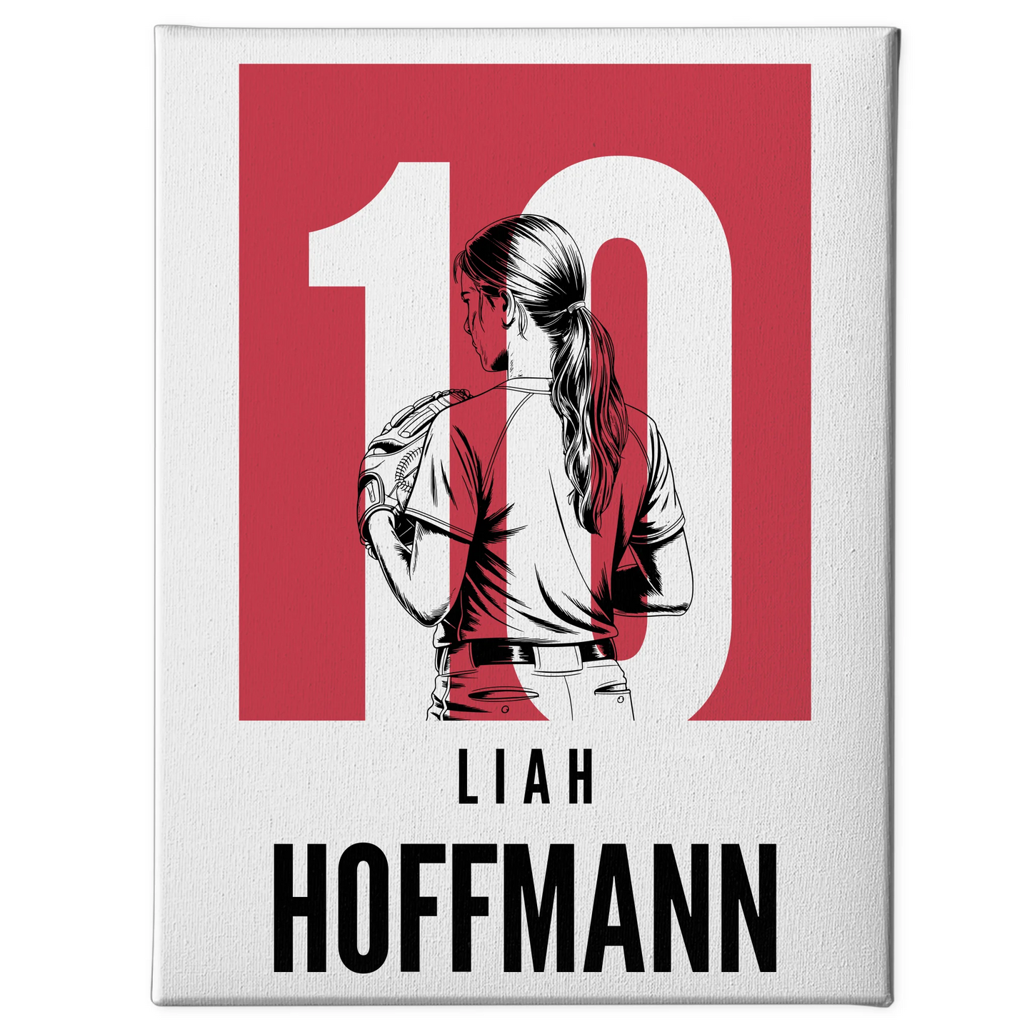 Personalisierte Leinwand Softball Softballspielerin Geschenk für Tocher Freundin 1