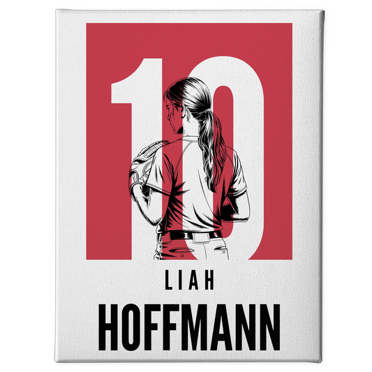 Personalisierte Leinwand Softball Softballspielerin Geschenk für Tocher Freundin 1