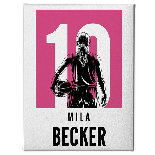 Personalisierte Leinwand Basketball Basketballerin Geschenk für Mädchen Turnier 1