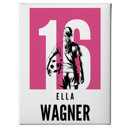 Personalisierte Leinwand Fußball Fußballerin Geschenk für Tocher Mama Tante Freundin 1