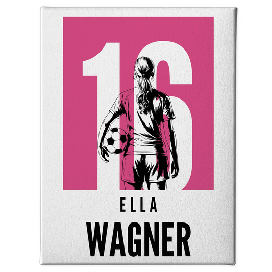 Personalisierte Leinwand Fußball Fußballerin Geschenk für Tocher Mama Tante Freundin 1