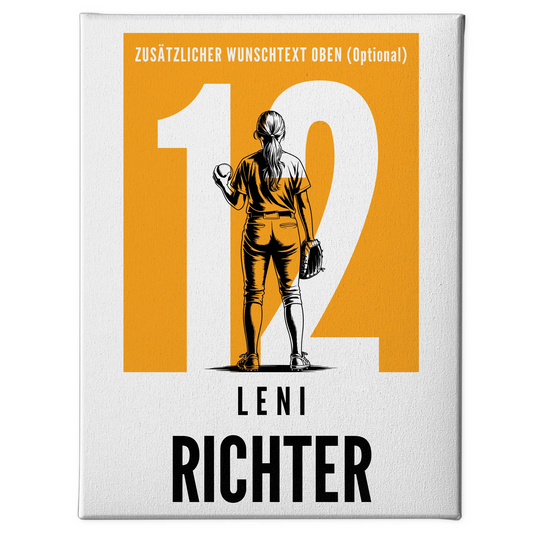 Leinwand Personalisiert Softball Softballspielerin Geschenk für Tochter 1
