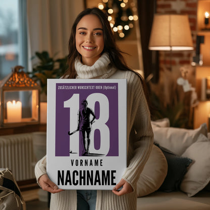 Leinwand Feldhockey Feldhockeyspielerin Geschenk für Mädchen Turnier Urkunde 2