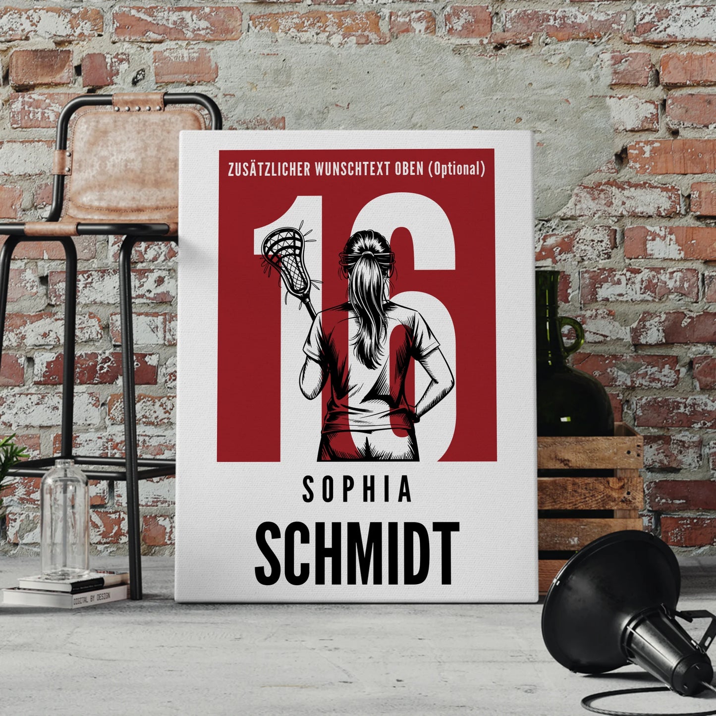 Leinwand Lacrosse Lacrossespielerin Geschenk für Tochter 4