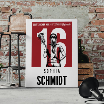 Leinwand Lacrosse Lacrossespielerin Geschenk für Tochter 4