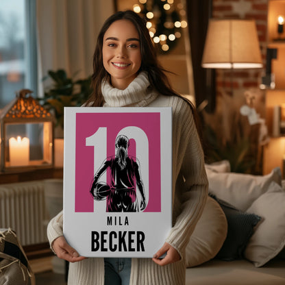 Personalisierte Leinwand Basketball Basketballerin Geschenk für Mädchen Turnier 2