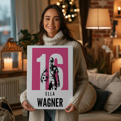 Personalisierte Leinwand Fußball Fußballerin Geschenk für Tocher Mama Tante Freundin 2
