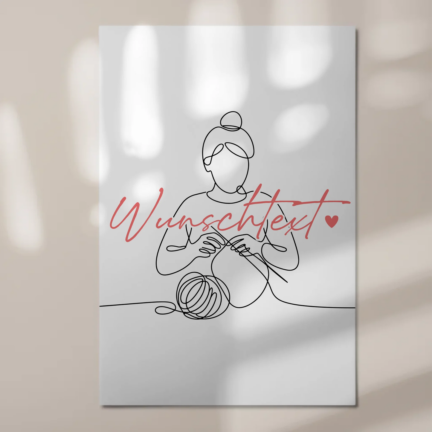 Lineart Fotoboard Magnet Wandbild Stricken Geschenk Tochter & Schwester 1