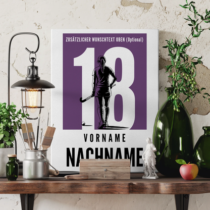 Leinwand Feldhockey Feldhockeyspielerin Geschenk für Mädchen Turnier Urkunde 3