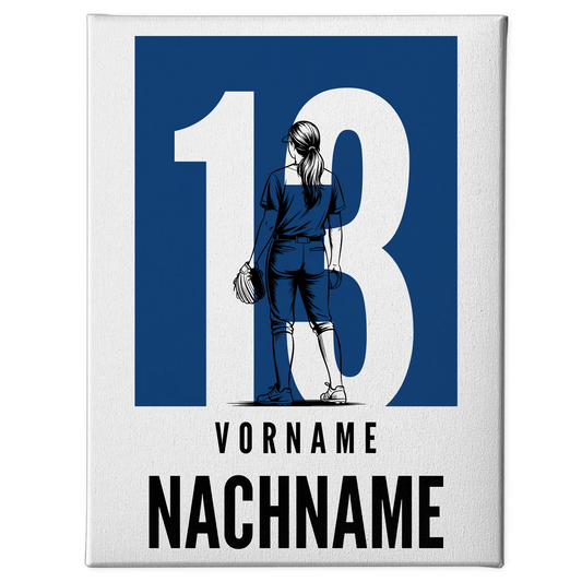 Sport Leinwand Softball Softballspielerin Geschenk für Mädchen Turnier 1
